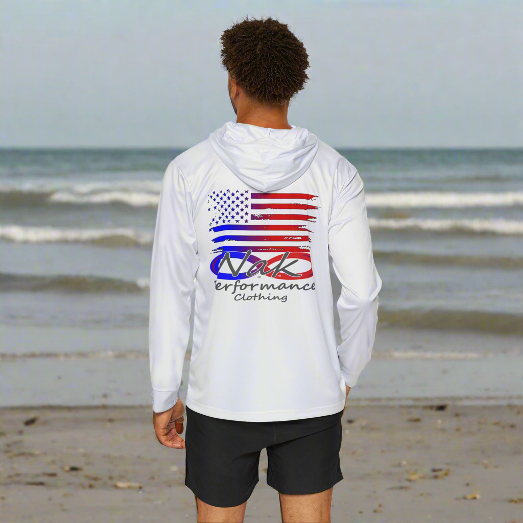 Men's Nak USA White Hoodie +50 SPF