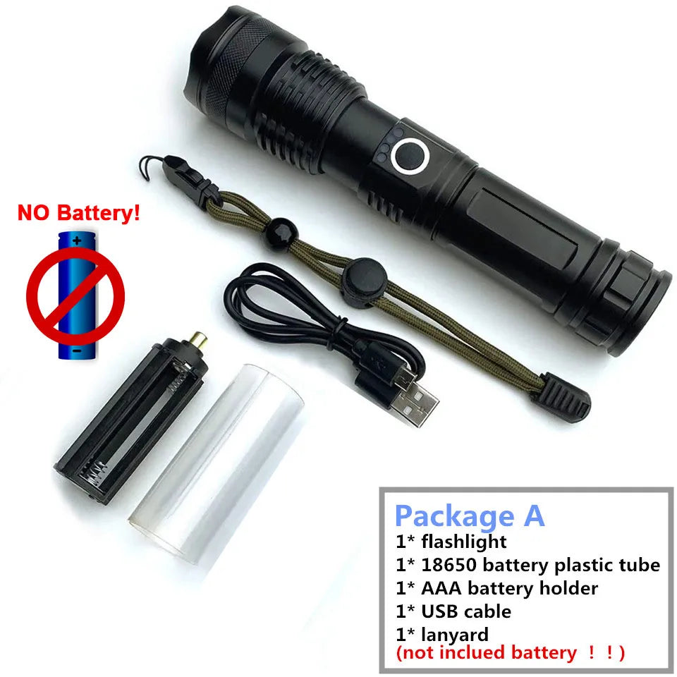 Flashlight xhp70, battery