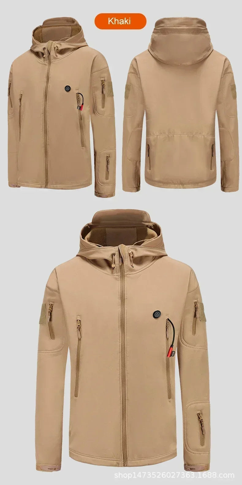 Nak Winter Electric Heating Jacket, Khaki