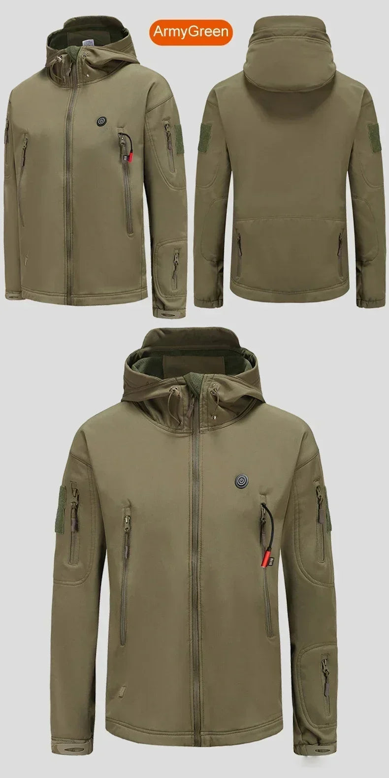 Nak Winter Electric Heating Jacket, olive