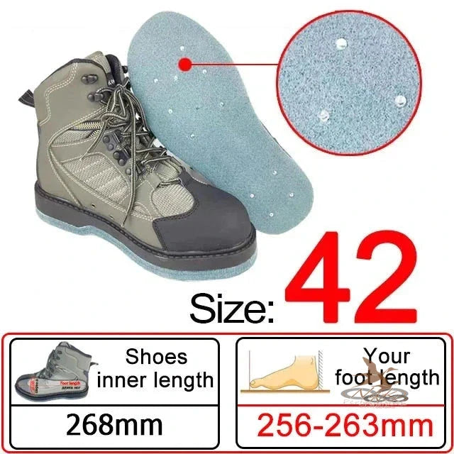Fly Fishing Wading Boots brn 42