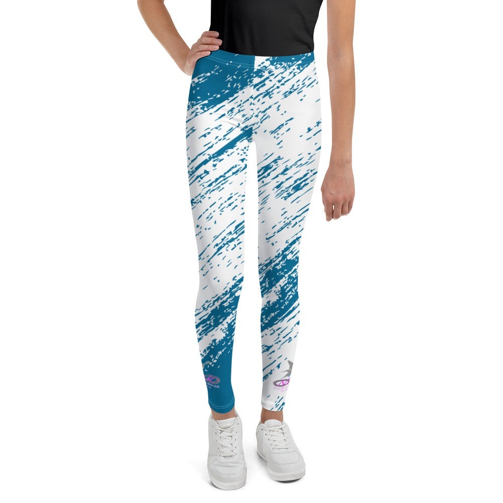 Nak Blue Brush Youth Leggings, front