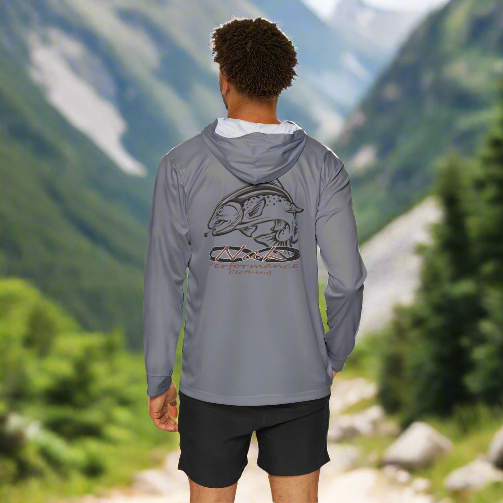 Sports Hoodie for Mens Gray SPF +50