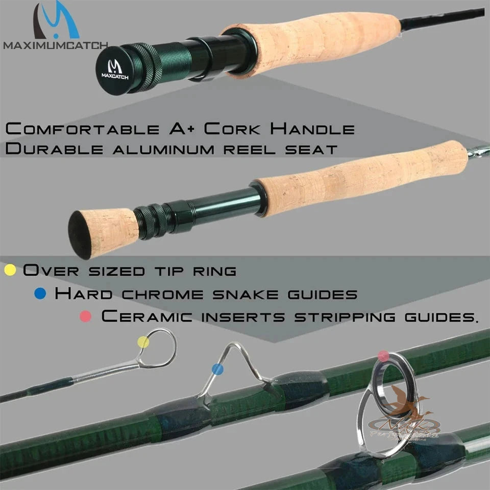 3-8WT Fly Fishing Rod And Reel Combo Set 8'6''/9' Medium-fast Fly Rod Pre-spooled Fly Reel & Line &Triangle Tube