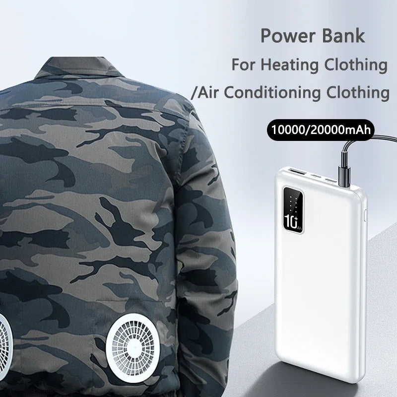 For Heating Vest Jacket Gloves Portable Charger for IPhone 20000mAh Power Bank External Battery Pack