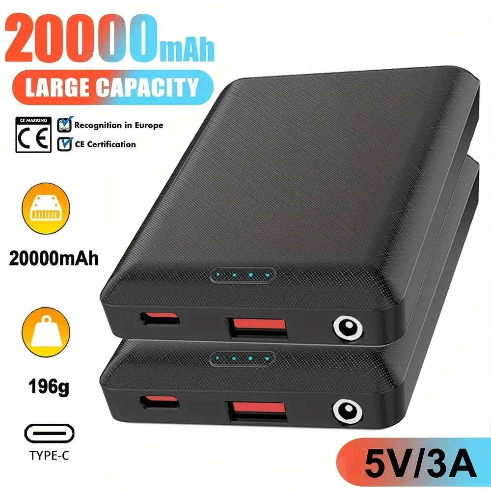 20000mAh Power Bank DC5V Portable Charging Power Supply Phone External Battery For Heated Jacket