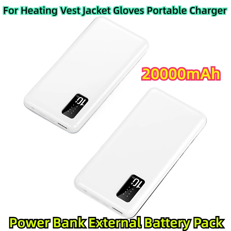 For Heating Vest Jacket Gloves Portable Charger for IPhone 20000mAh Power Bank External Battery Pack