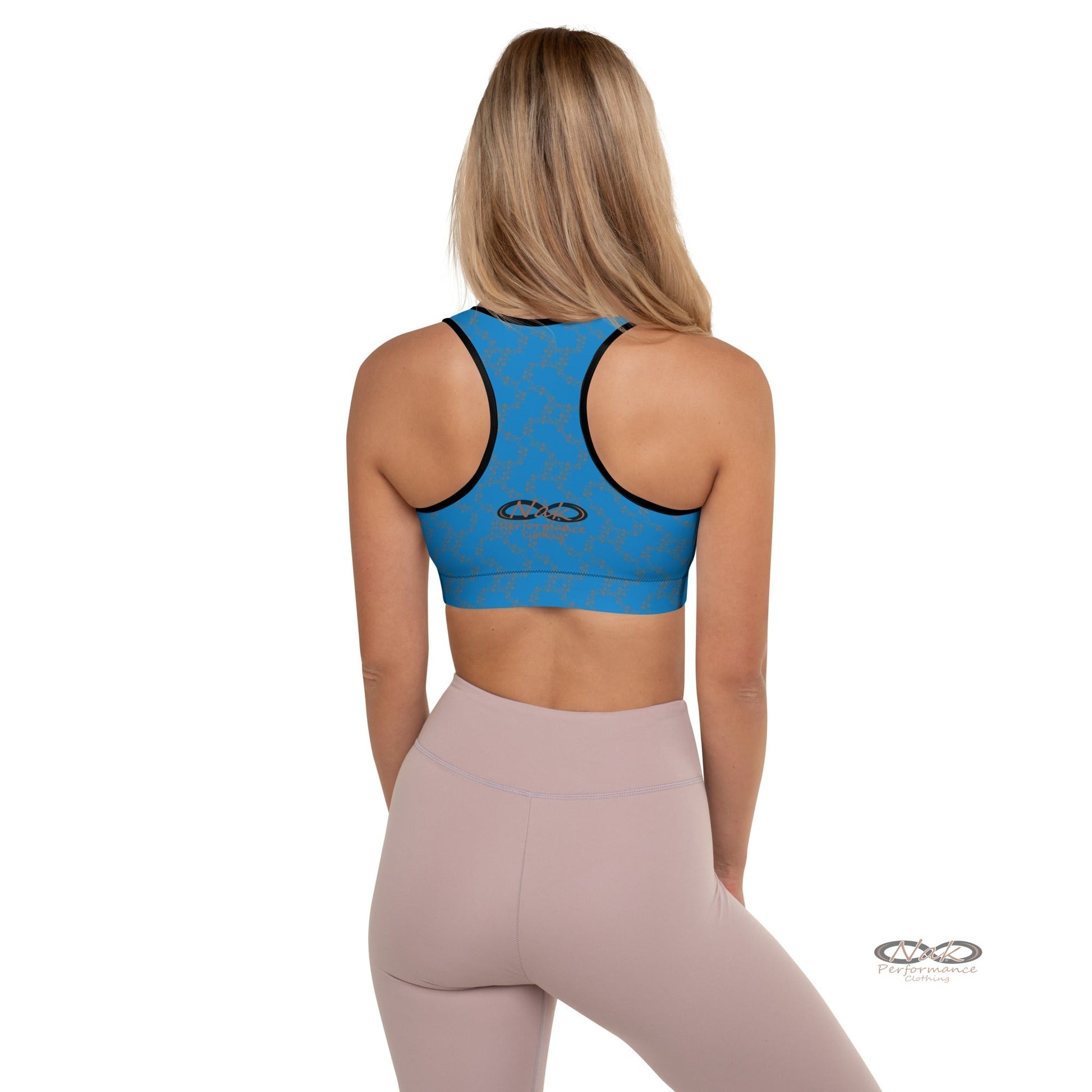 Nak Performance Blue Ghost pattern Padded Sports Bra