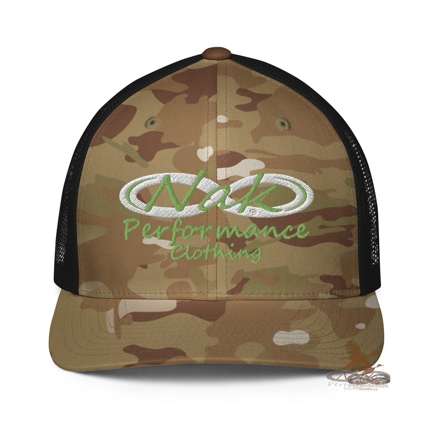 Nak Performance Green Logo Closed-back trucker cap