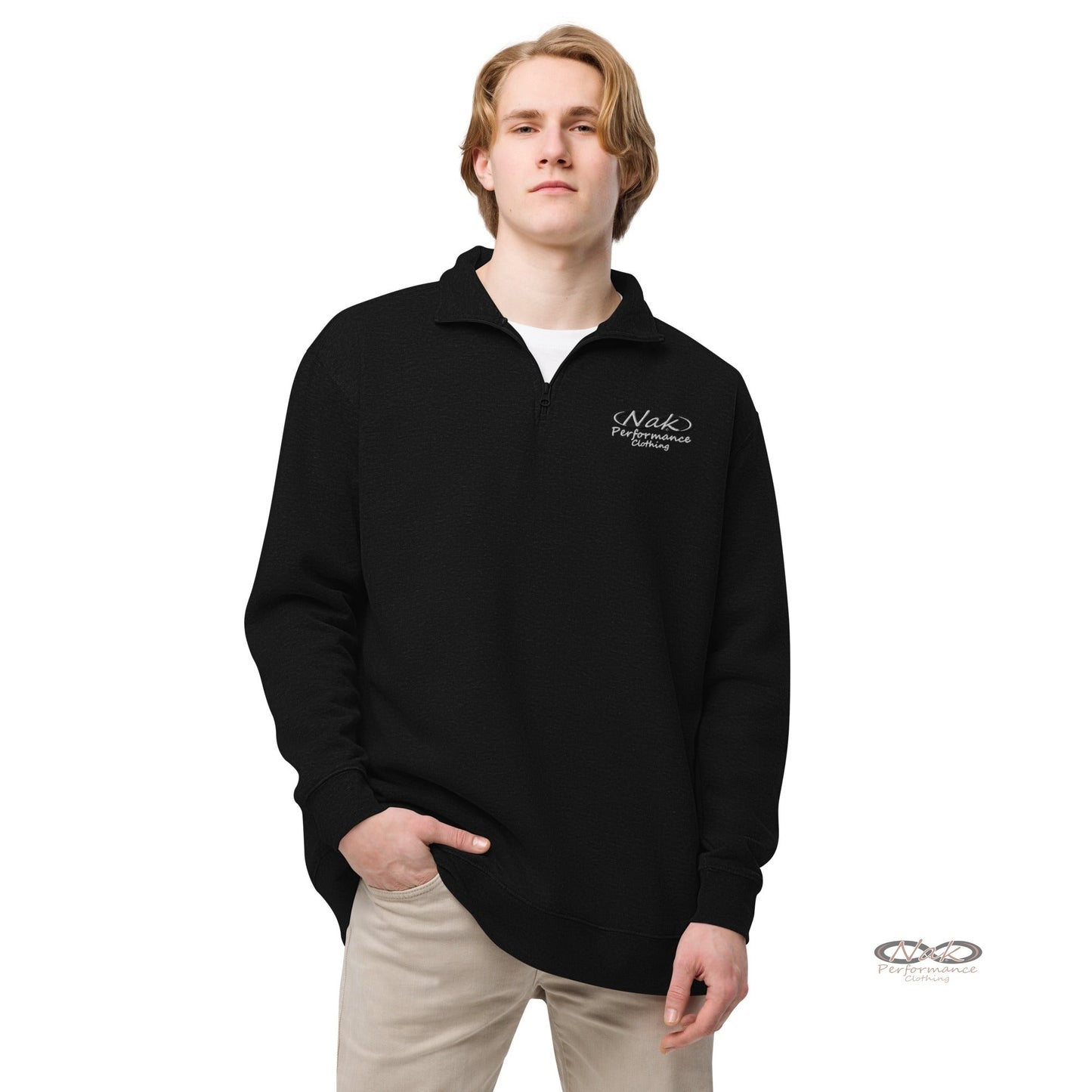 Nak Men's fleece pullover, black 