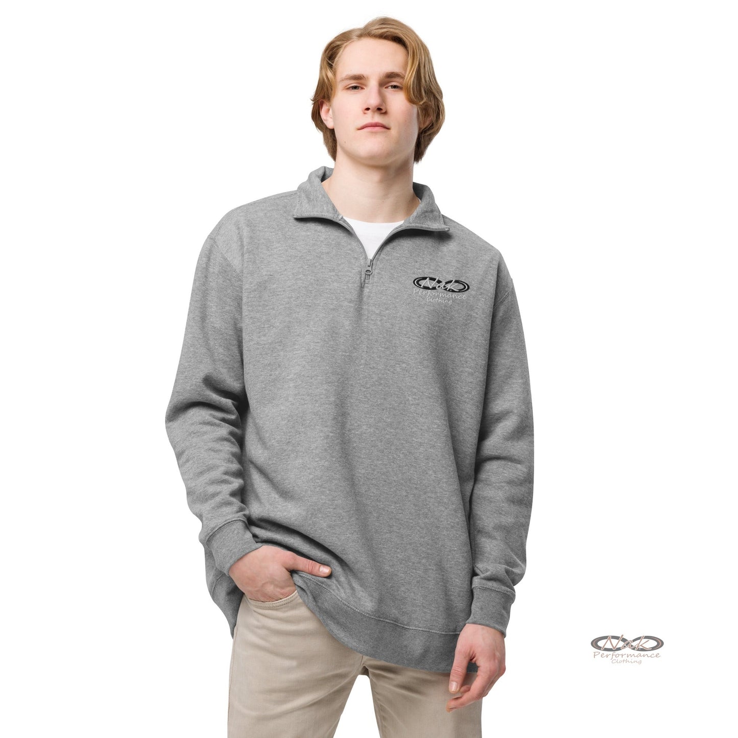 Nak Men's fleece pullover, gray