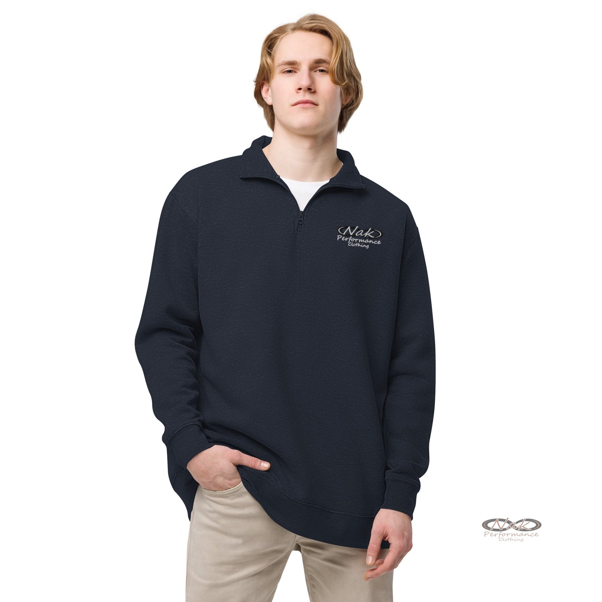 Nak Men's fleece pullover, navy