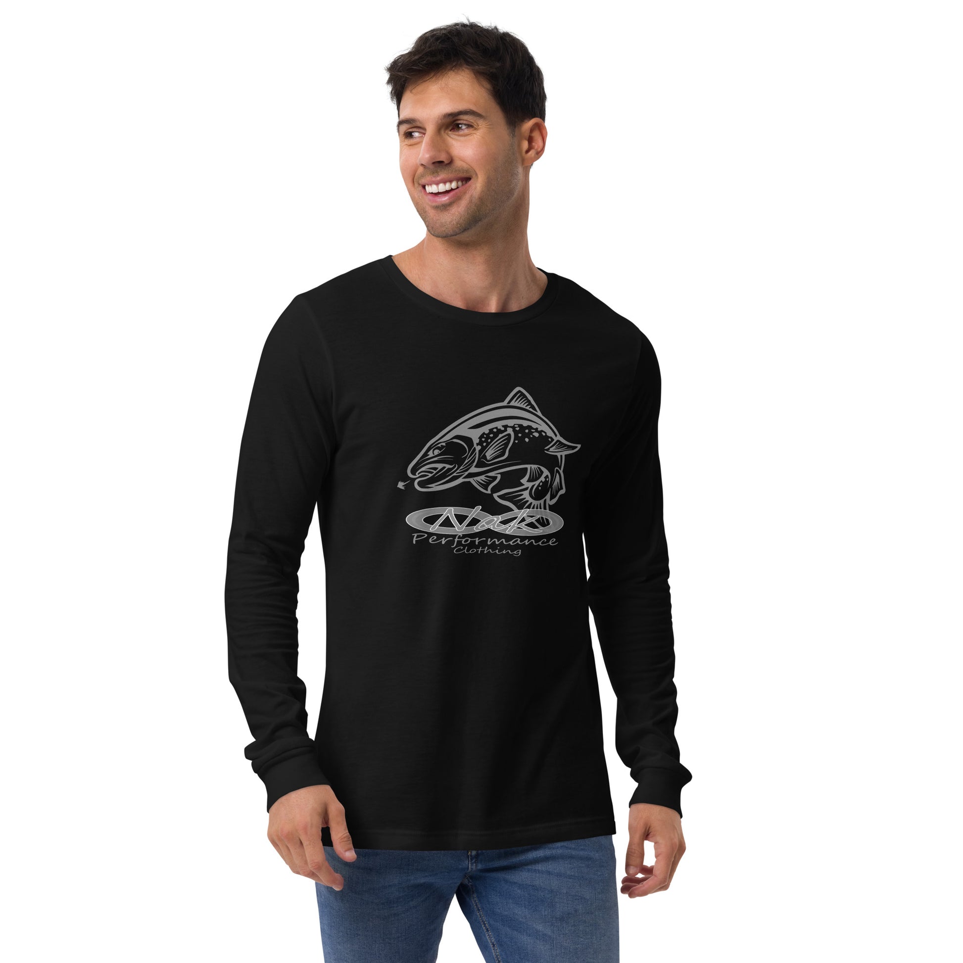 Nak Men's Trout logo Long Sleeve Tee