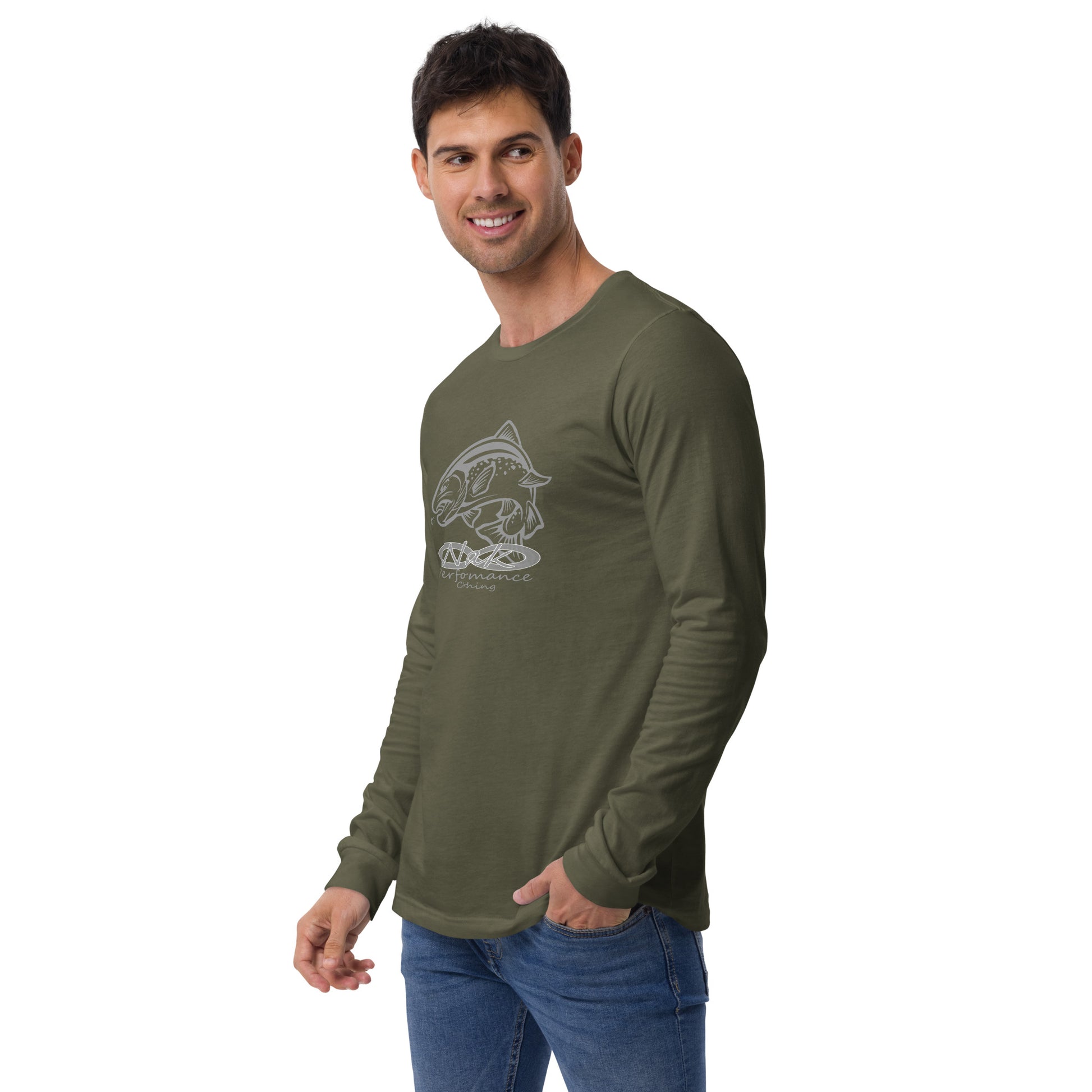 Nak Men's Trout logo Long Sleeve Tee