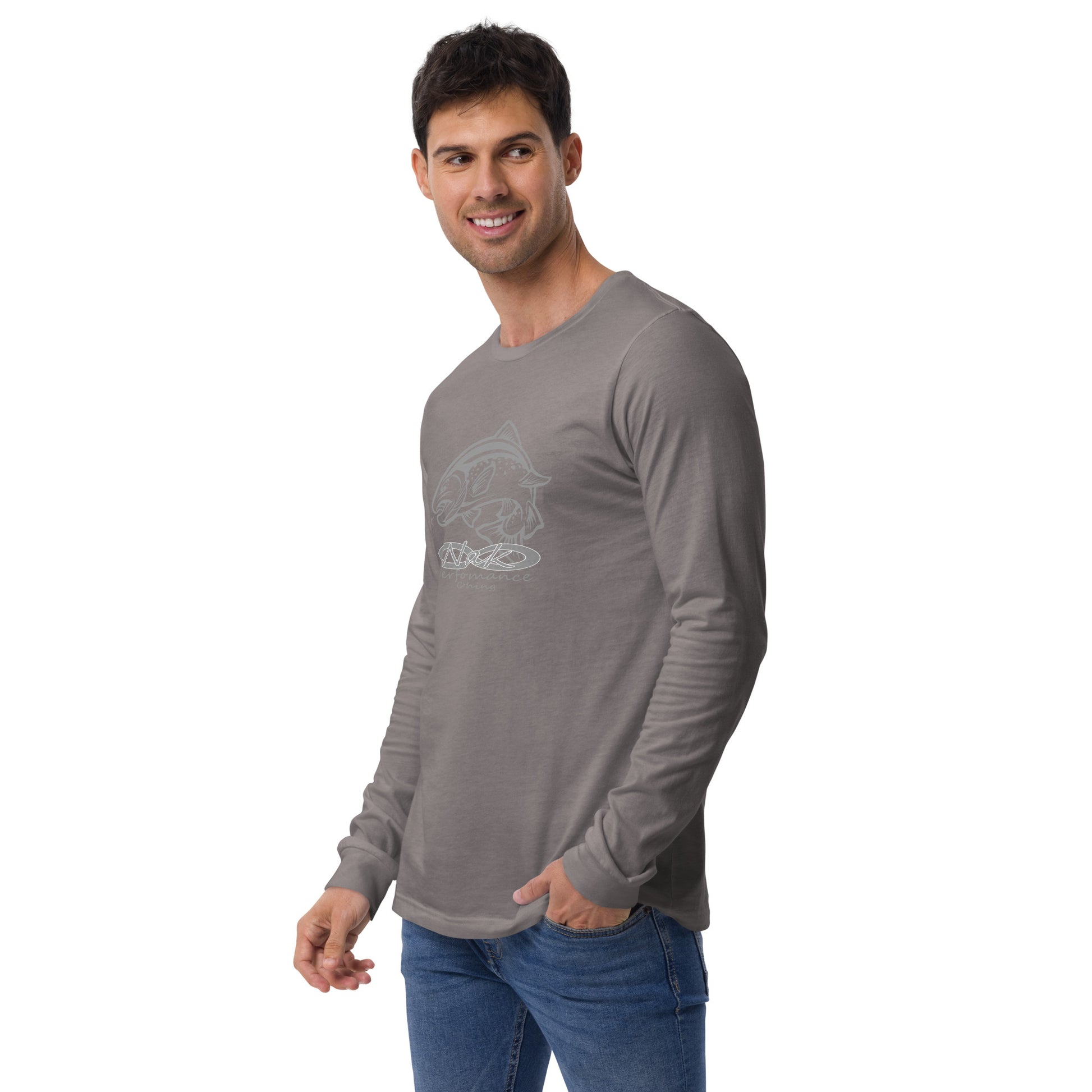 Nak Men's Trout logo Long Sleeve Tee