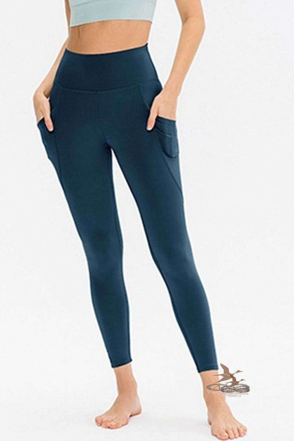 Slim Fit Long Active Leggings with Pockets