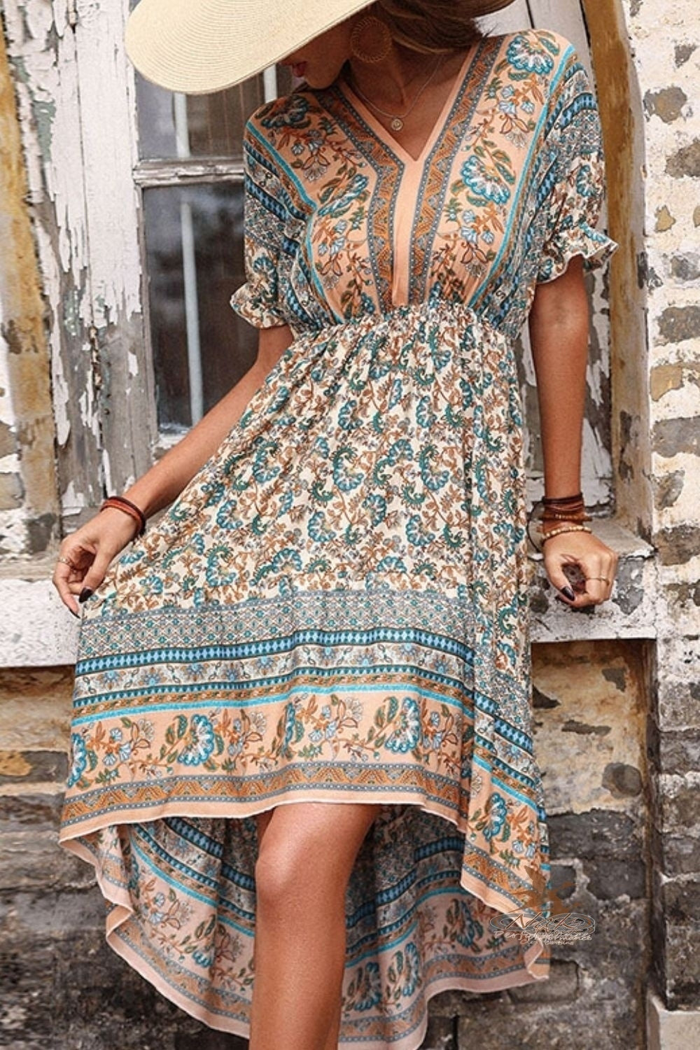 Bohemian High-Low Open Back Dress