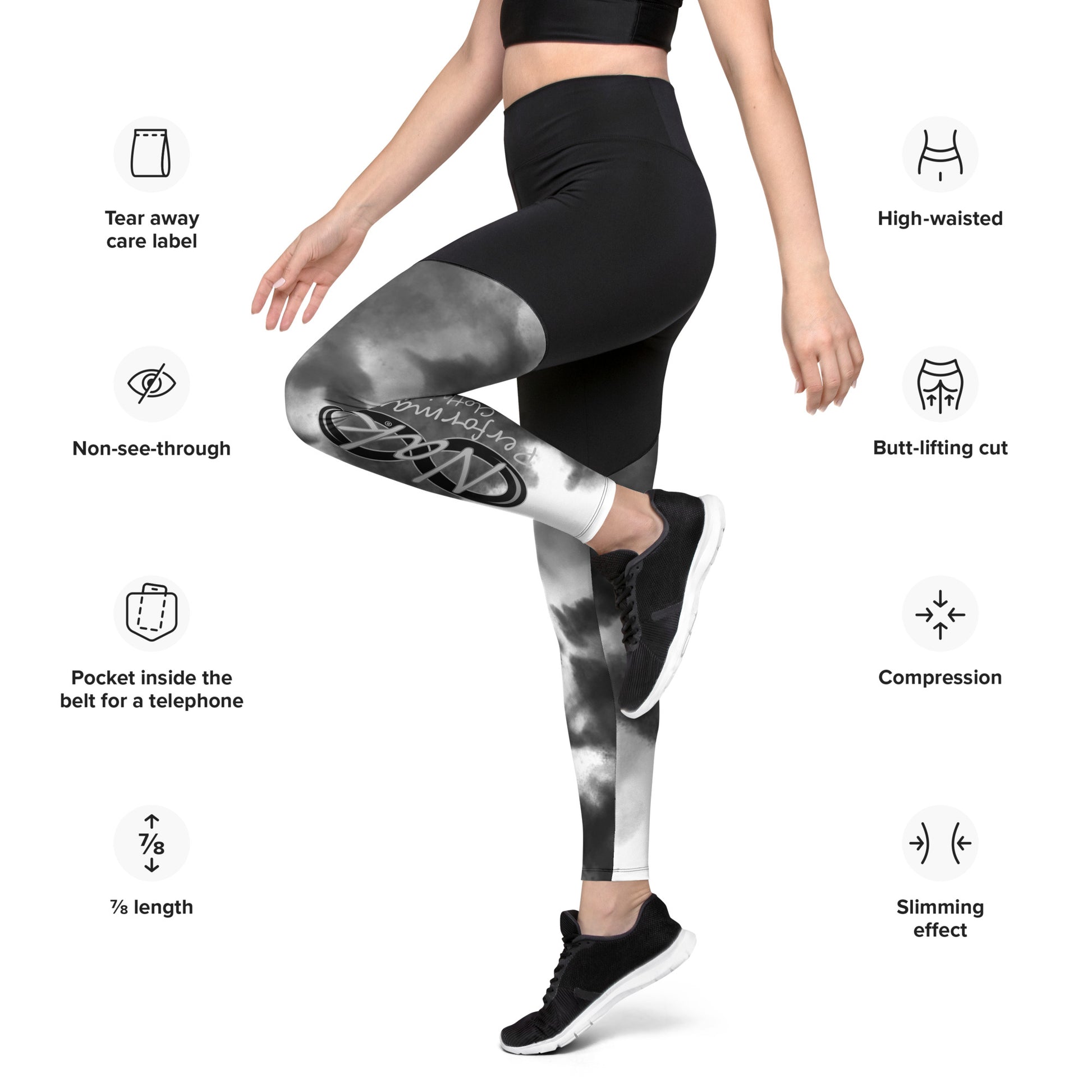 Nak Black Wash Sports Leggings